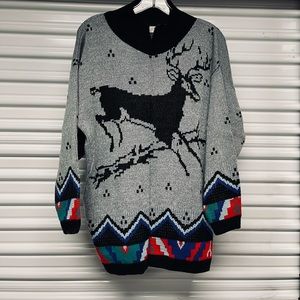 Genoa Vintage by Brenda Lim Women's Mock Neck Pullover Fair Isle‎ Sweater.